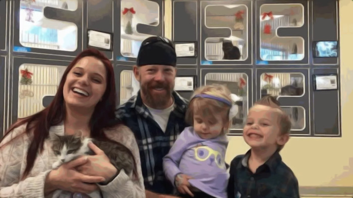 Famiglia della bimba e gattina